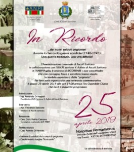 25 aprile 2019: in ricordo dei nostri soldati prigionieri durante la Seconda guerra mondiale