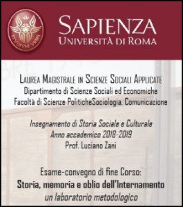 Esame-convegno di fine Corso: Storia, memoria e oblio dell’Internamento. Un laboratorio metodologico