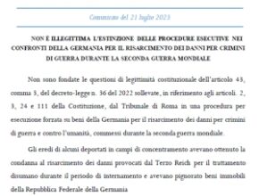 Sentenza della Corte Costituzionale sulla legittimità art. 43 decreto legge 36 del 2022