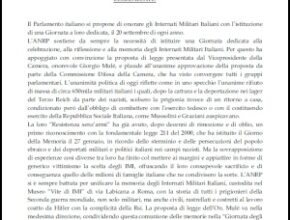 Comunicato sulla Proposta di legge per la Giornata degli Internati